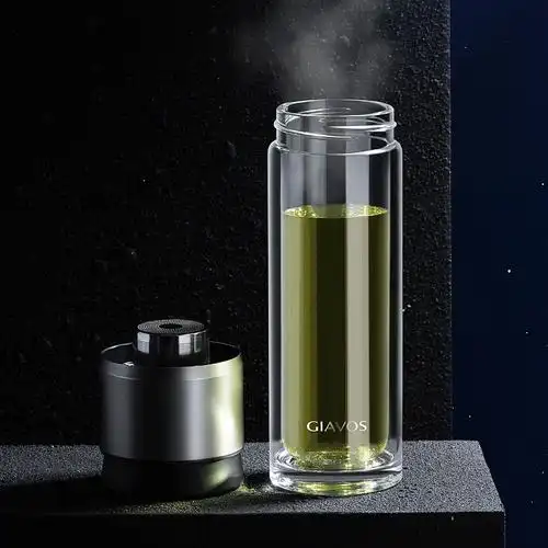 giavos双层玻璃杯男女士高档水杯办公室防烫便携茶水分离泡茶杯子