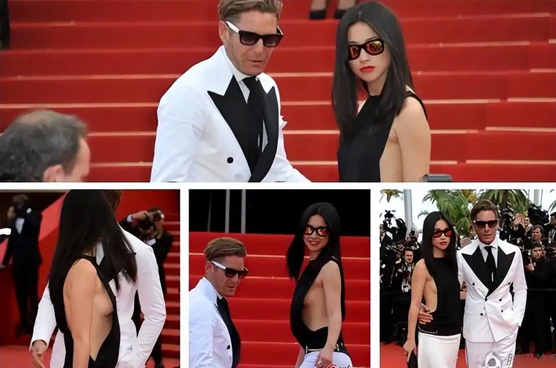 朱珠一身透视装携手男友站稳戛纳当一众女星还在国际红毯上"死皮赖脸"