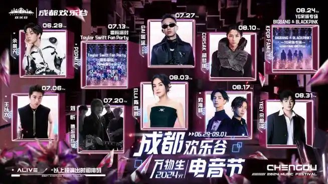 【成都欢乐谷音乐节阵容来了】成都欢乐谷万物生电音节阵容官宣!