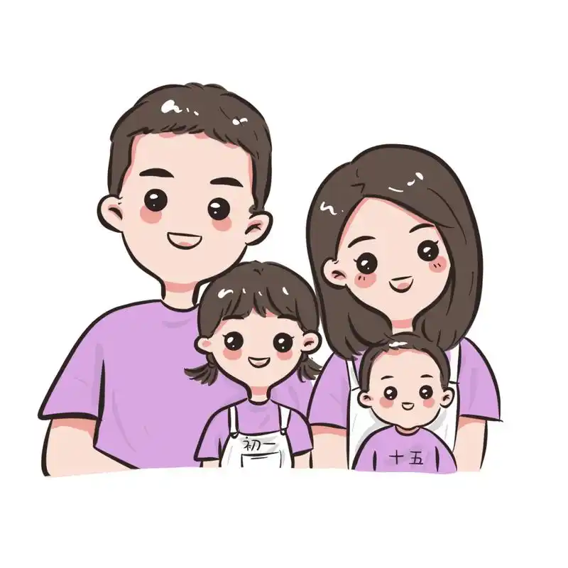 q版全家福 简笔画 姐妹 大合照 q版q版简笔画手绘头像|半身合集