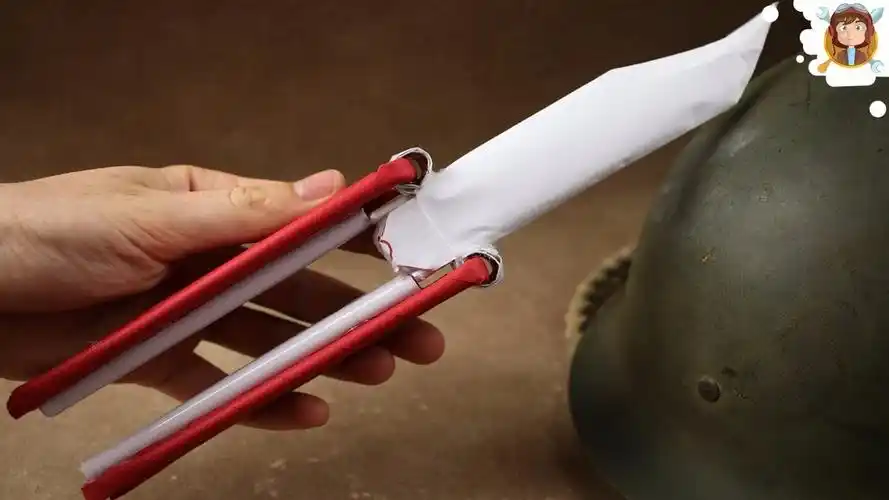 用纸做一把能旋转的炫酷蝴蝶刀,简单有趣不伤人,孩子们都会喜欢