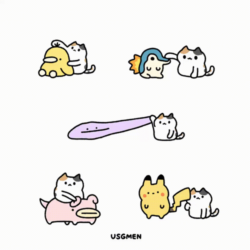 【图集】猫与宝可梦的gif动图合集_via