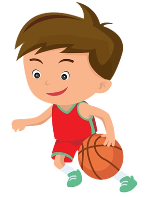 卡通中国男孩打篮球的人物设计