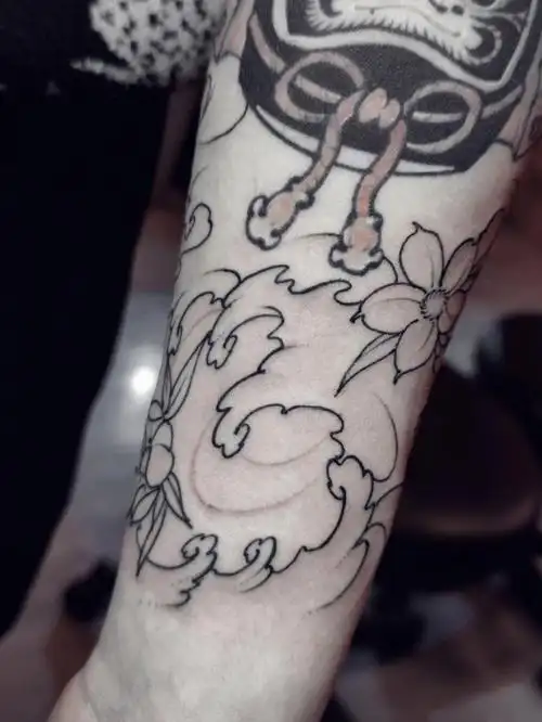 新传统纹身  #花臂  #水浪纹身  #樱花纹身  #花臂纹身  #传统纹身