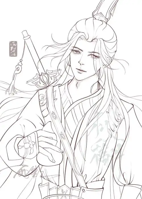 是稿古风男线稿