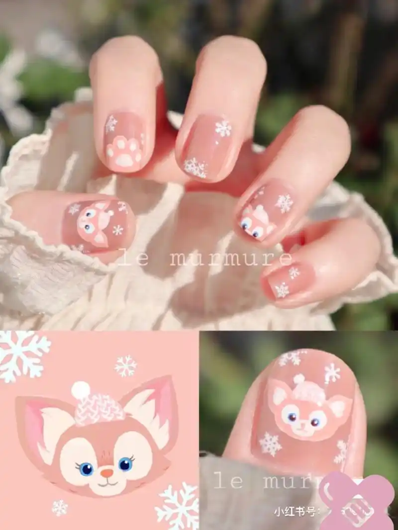 卡通手绘美甲,儿童版  被小朋友的绘画机构的老师惊艳到了.