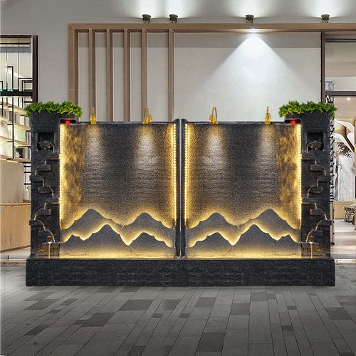 水幕墙流水墙落地装饰欧式流水摆件酒店水景办公室会所观鱼池喷泉