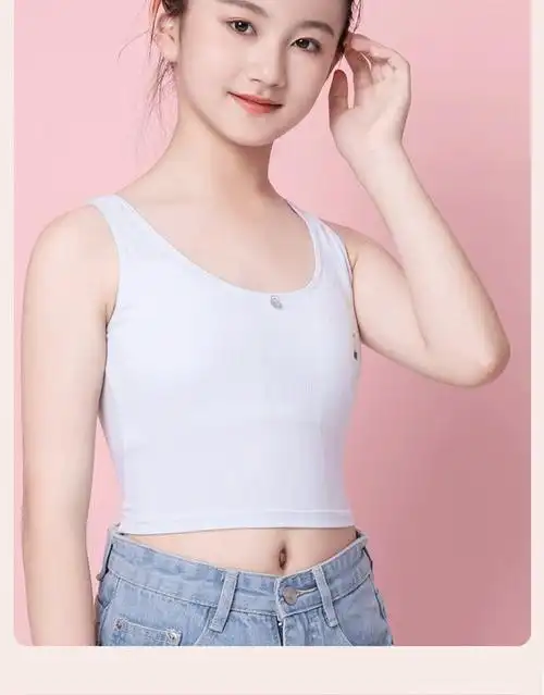 女童内衣发育期10小背心12岁学生第二阶段抹胸防凸点少女文胸 吊带长