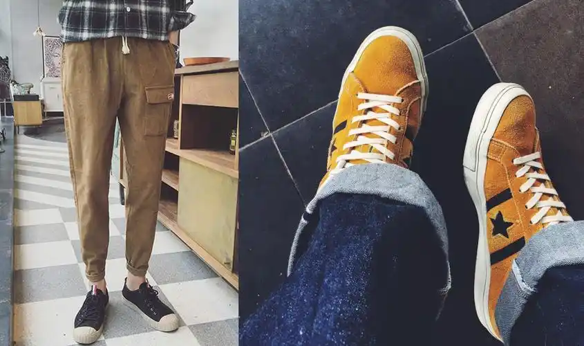 除了上衣,姜黄色的裤子和鞋子也很阳光.