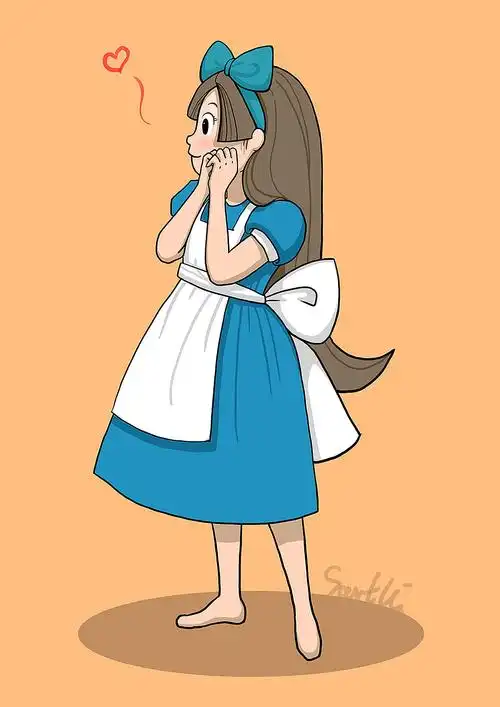 q版插画温柔小姐姐之一只爱丽丝