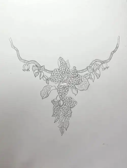 商务首饰设计课程临摹的项链坚持打拉 继续画作业#珠宝手绘