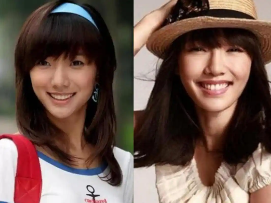 白百何和王珞丹脸型相似,但是一个甜美一个淑女!