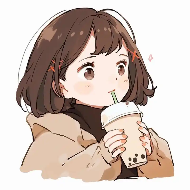 喝奶茶的女孩头像