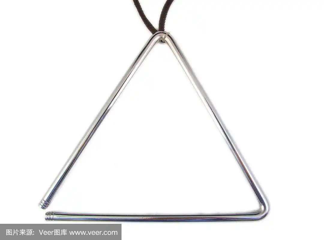 白色背景上的音乐灰色三角乐器