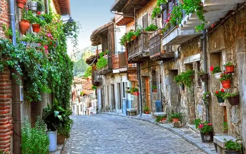 街,房子,鲜花,建筑,旧建筑,植物壁纸,高清图片,旅游景点-桌面城市