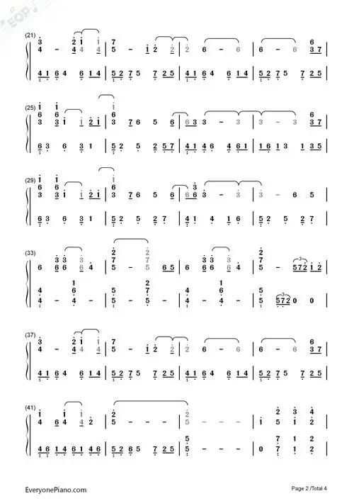 bird-黑执事Ⅱ片尾曲双手简谱预览2