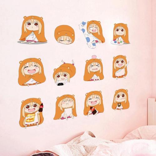 干物妹小埋可爱卡通q版墙贴 日本二次动漫贴纸女生宿舍装饰贴画