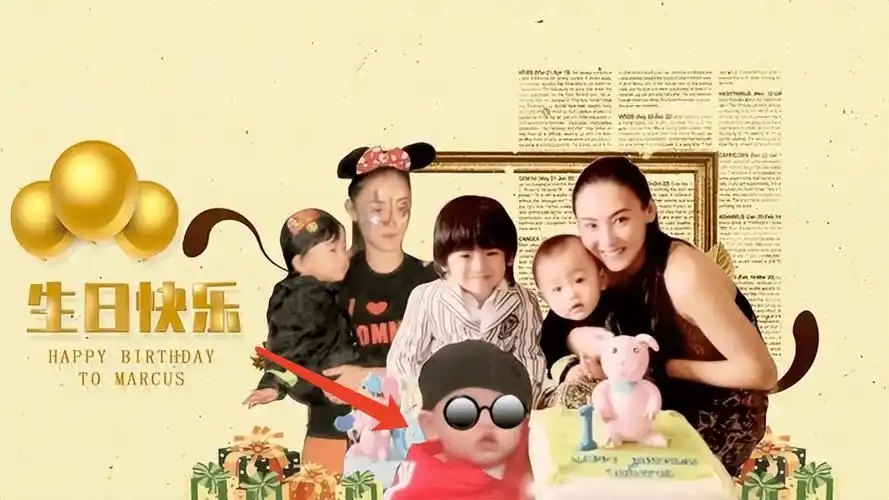 张柏芝分享亲子时光疑意外曝光三胎儿子正脸marcus肉嘟嘟萌态十足