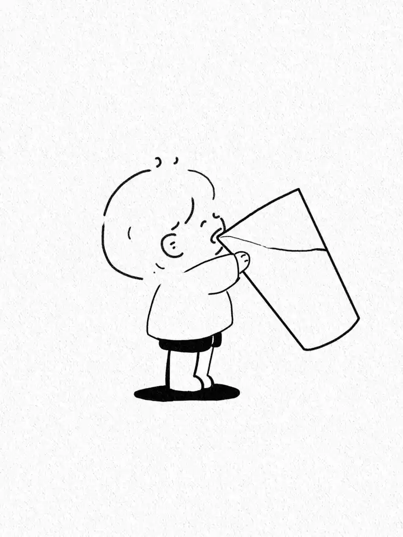 多喝水简笔画.越长大越发现,情绪稳定,是种难得的品质#每天演 - 抖音