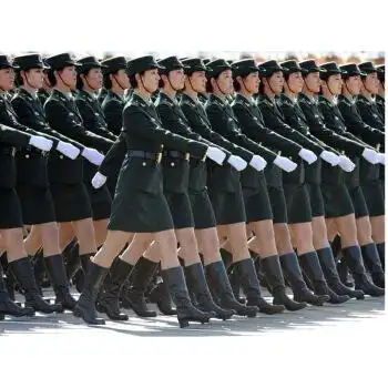 新款大阅兵长筒马靴仪仗队高筒骑马靴男女舞台表演演出军官靴 黑色女