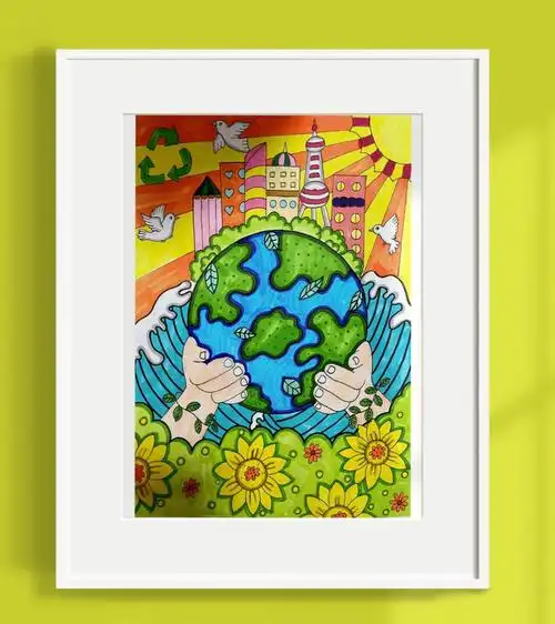 同一个地球同一个家园(环保主题绘画)