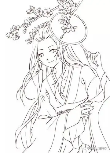 古风插画人物线稿图片素材100张够不够