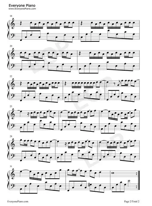 我是如此相信-天火主题曲-周杰伦五线谱预览2-钢琴谱文件(五线谱,双手