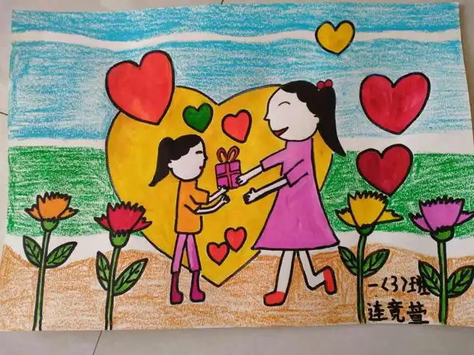 寸草感恩报春晖---东城门小学一年级教研组母亲节绘画作品展示