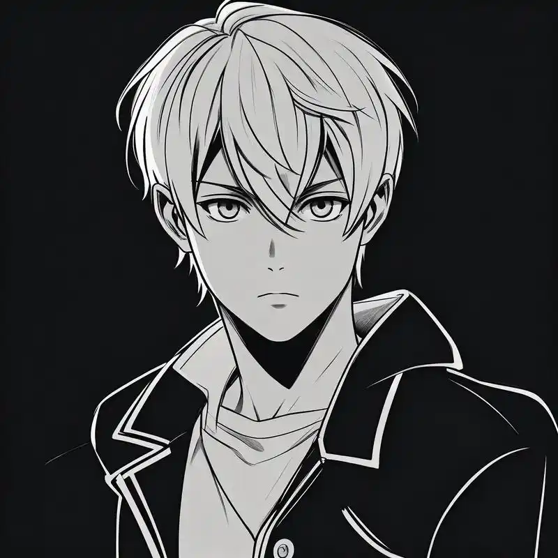 黑白素描男生头像,冷酷帅气90 今日份黑白素描男生头像来啦!