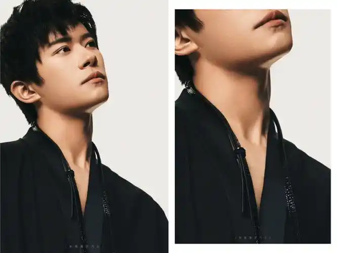 易烊千玺黑白丝巾##emporio armani全球代言人易烊千玺