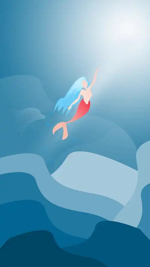 美人鱼渐变插图