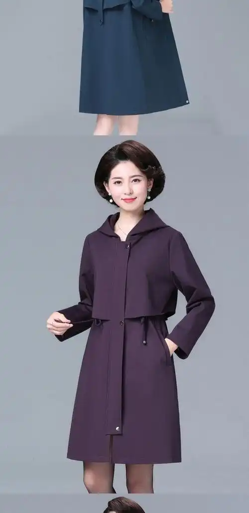 【好质量】秋装风衣女中老年中长款2021新款妈妈装秋款大码中年妇女