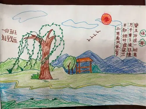 画出了一幅幅春天的美景.你们很棒!大家都来欣赏吧!