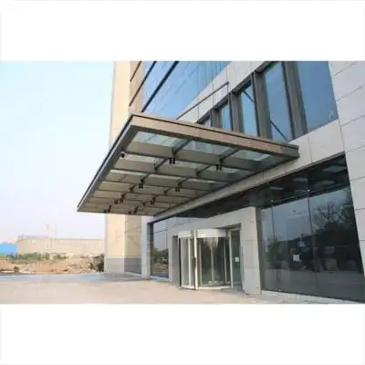 门头雨棚安装厂家 东方五星 玻璃门头雨棚