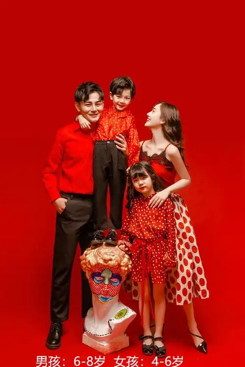 新款影楼全家福拍摄服装儿童摄影亲子装一家四口影楼拍照主题服饰