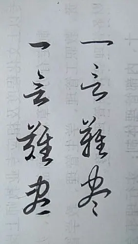 一言难尽 草书怎么写