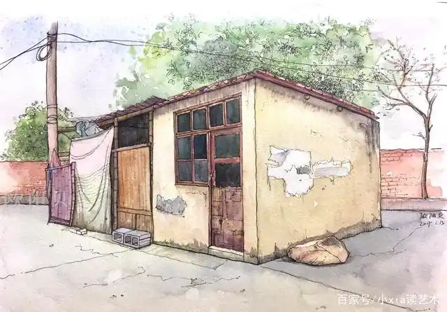 用水彩绘制老房子,满满都是岁月的印记