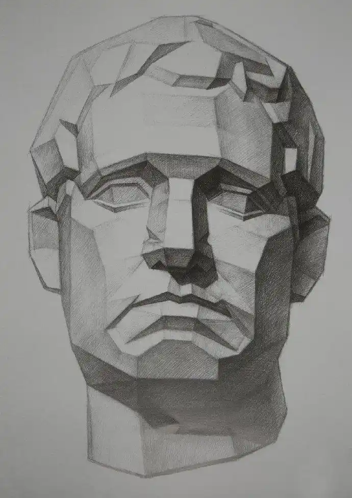 素描石膏像作品欣赏14 来自美术生素材站 - 微博