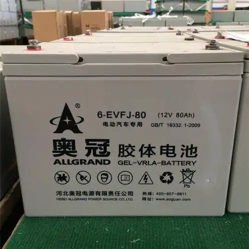 奥冠蓄电池6-evfj-80胶体电瓶12v80ah电动车旅游观光车牵引蓄电池