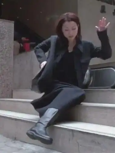 建议选择宽松的牛仔裤,将它塞进靴子内,外搭大衣,打造出tom boy的酷感