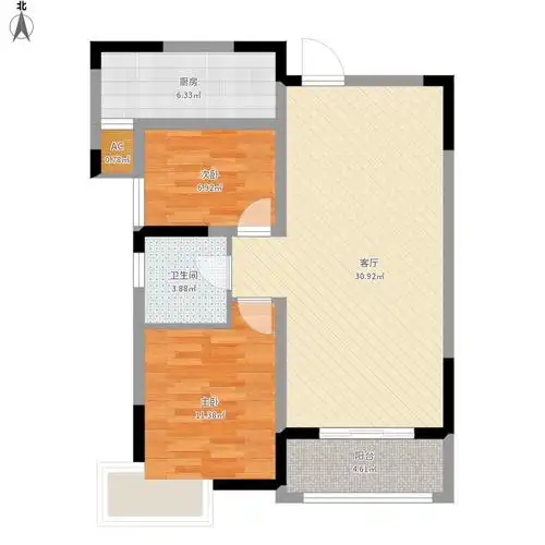 2室2厅1厨1卫户型图大全,装修户型图,户型图分析,户型图设计方案