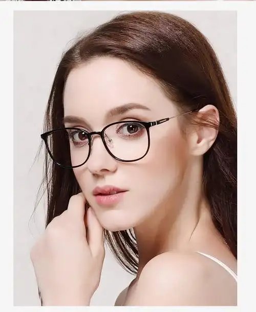 显年轻老花镜女时尚超轻大框老花眼镜女高清老光镜舒适优雅 亮黑色100