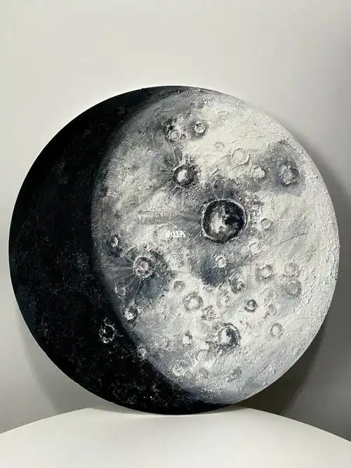 月球丙烯画