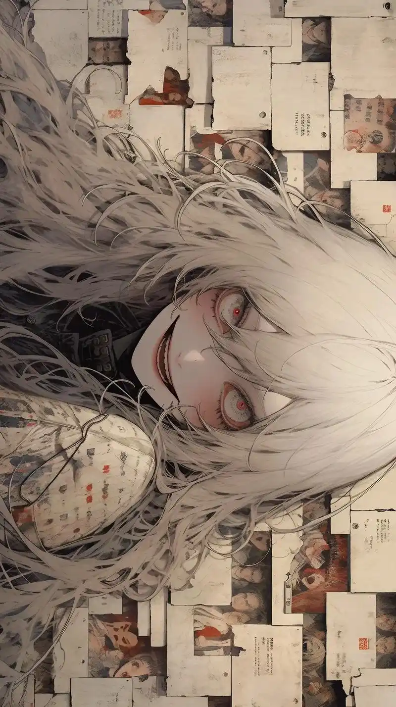 诡异画报风壁纸,两种风格混搭,喜欢哪种?#ai绘画 #插画  - 抖音