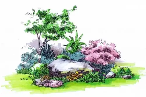 园林景观小品线稿及手绘效果图