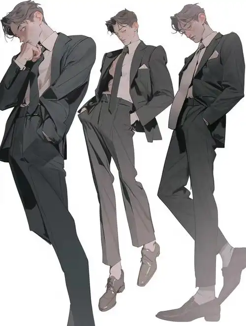 绘画素材1000西装革履男士服装参考合集