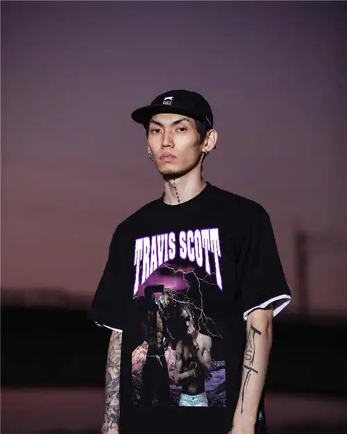 hiphop说唱2pac travis scott asap eminem xxx lil pe jcole黑色 2xl