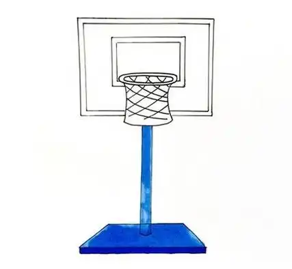 用三角形固定的篮球架简笔画
