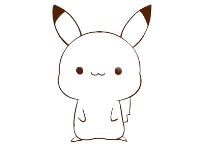 站立呆萌皮卡丘简笔画