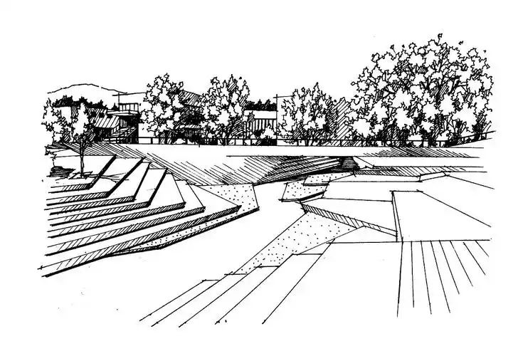 景观手绘线稿上色